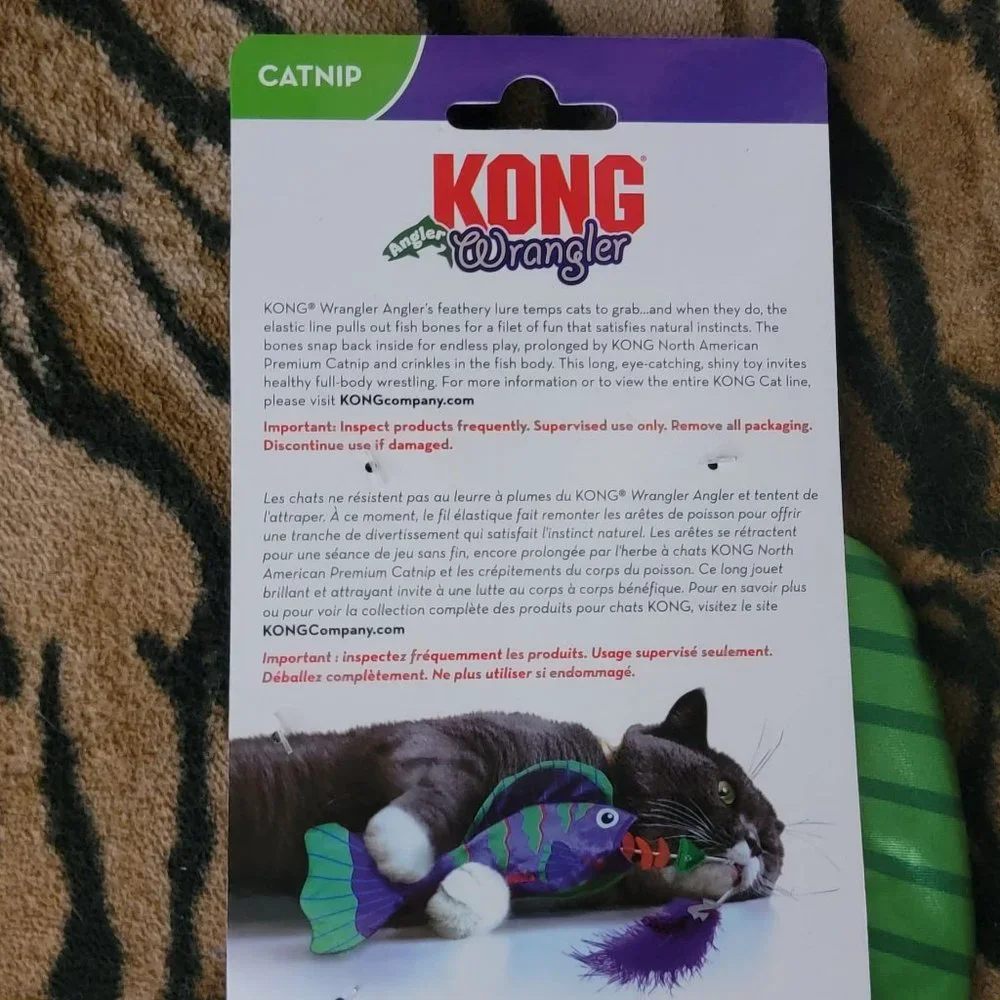Kong Cat Angler Wrangler Fish w catnip Various Colors New!